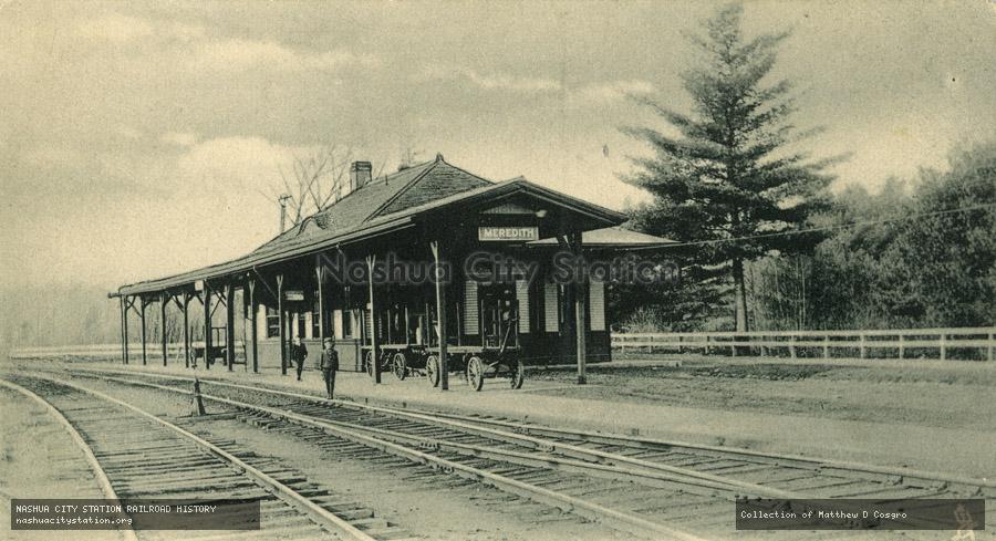 Postcard: Meredith, New Hampshire Passenger Station.